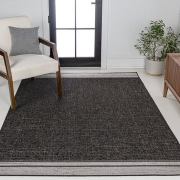 Alda Modern Minimalist Mingled Solid Indoor/Outdoor Area Rug